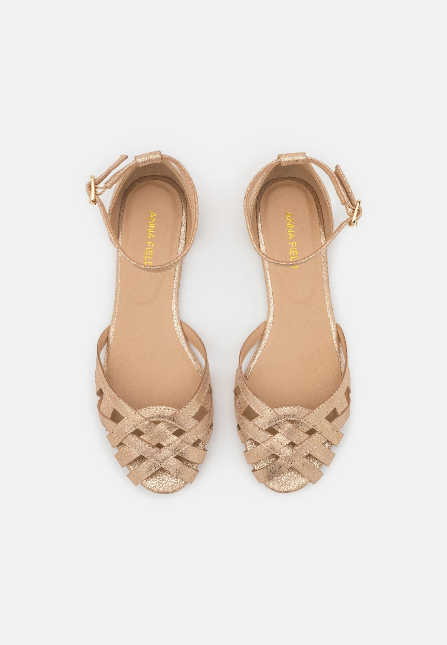 Leather- Peeptoe Ballerina'S - Gold 6 Leather- Peeptoe Ballerina'S - Gold - Afbeelding 6